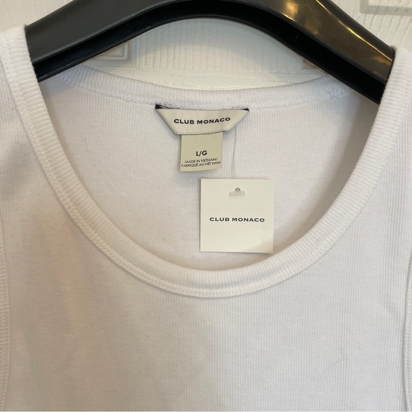 Club Monaco Ivory Ribbed Racerback Tank - Picture 7 of 8